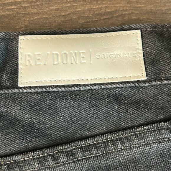 Re/Done 90s High-Rise Ankle Crop in Universe Coal Black, Distressed-Size 26-NWOT - Picture 9 of 13